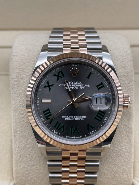 Rolex Wimbledon Datejust Stainless Steel And Rose Gold Elite