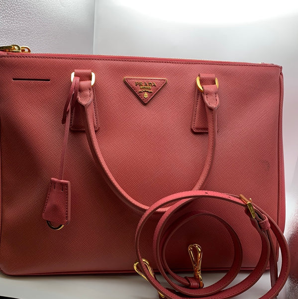 Prada saffiano 2025 double zip tote