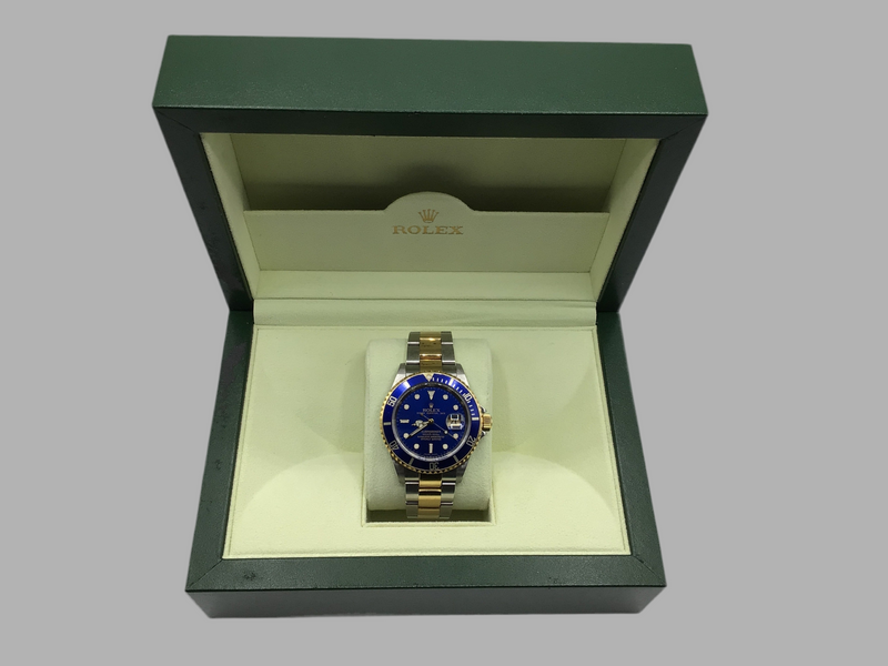 Rolex Submariner Date, Gold and Steel Blue face and dial