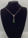 Green Tourmaline and Diamond Necklace Pendant