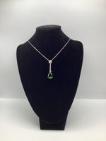 Green Tourmaline and Diamond Necklace Pendant