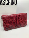 Moschino Wine Coloured Crocodile Purse