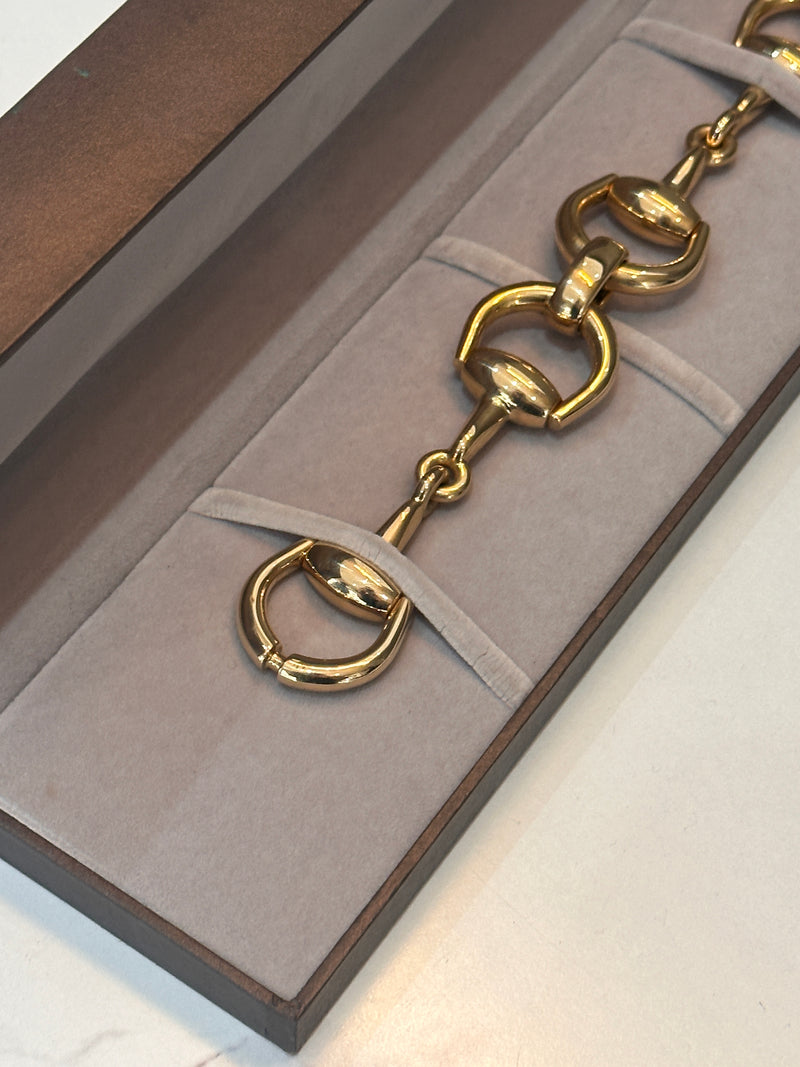 18ct Yellow Gold Gucci Horsebit Bracelet