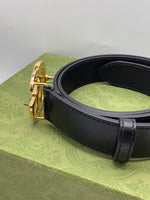 Black Leather GG Gucci Belt