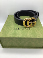 Black Leather GG Gucci Belt