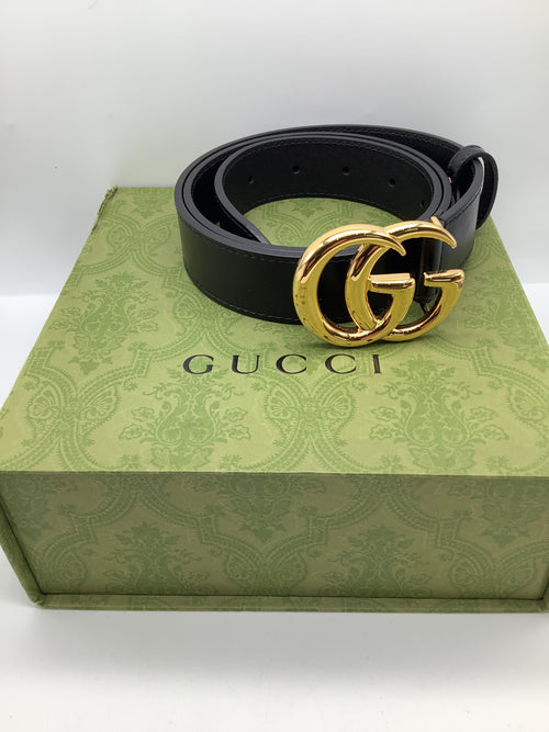 Black Leather GG Gucci Belt