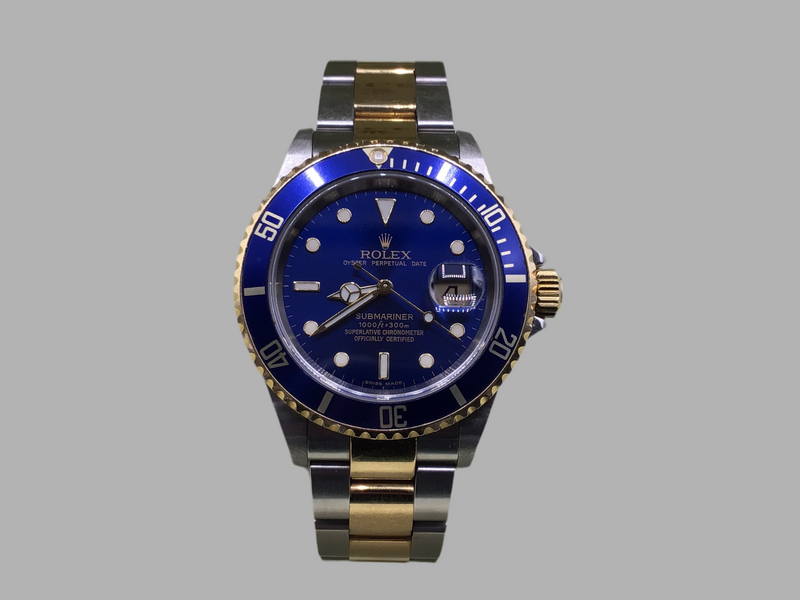 Rolex Submariner Date, Gold and Steel Blue face and dial