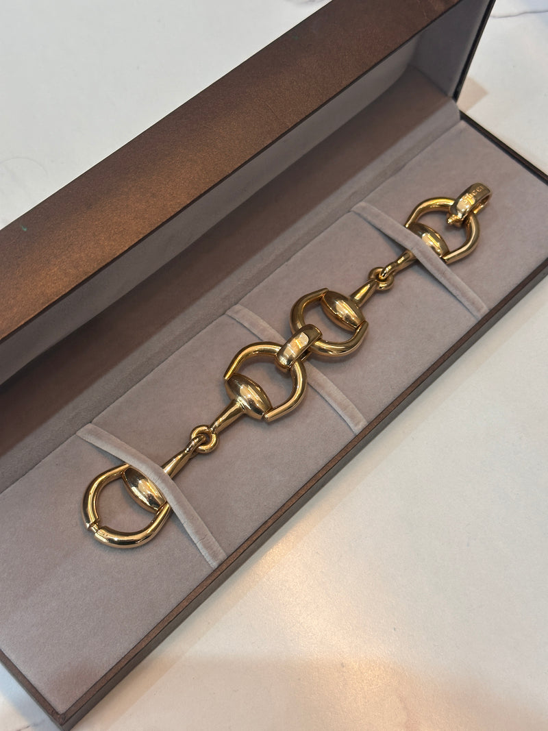 18ct Yellow Gold Gucci Horsebit Bracelet