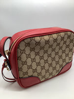 Gucci Guccissima Print and Red Bree Bag