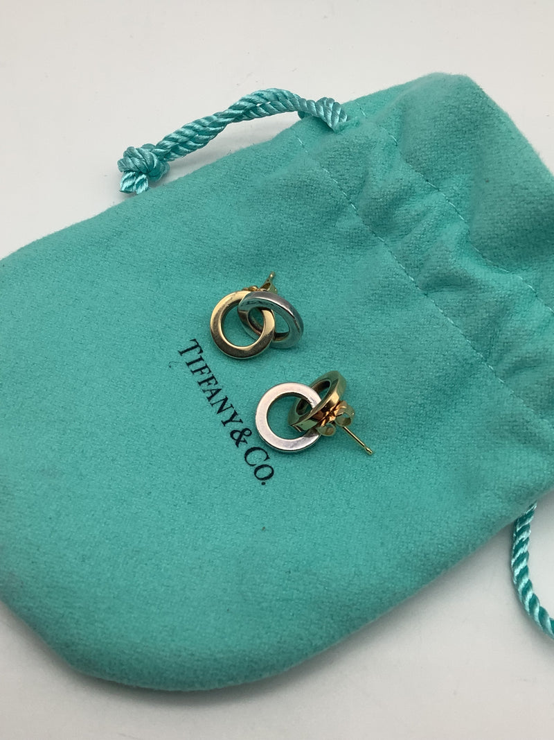 Tiffany & Co Silver and Yellow Gold Earrings