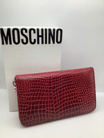 Moschino Wine Coloured Crocodile Purse