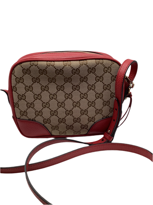 Gucci Guccissima Print and Red Bree Bag