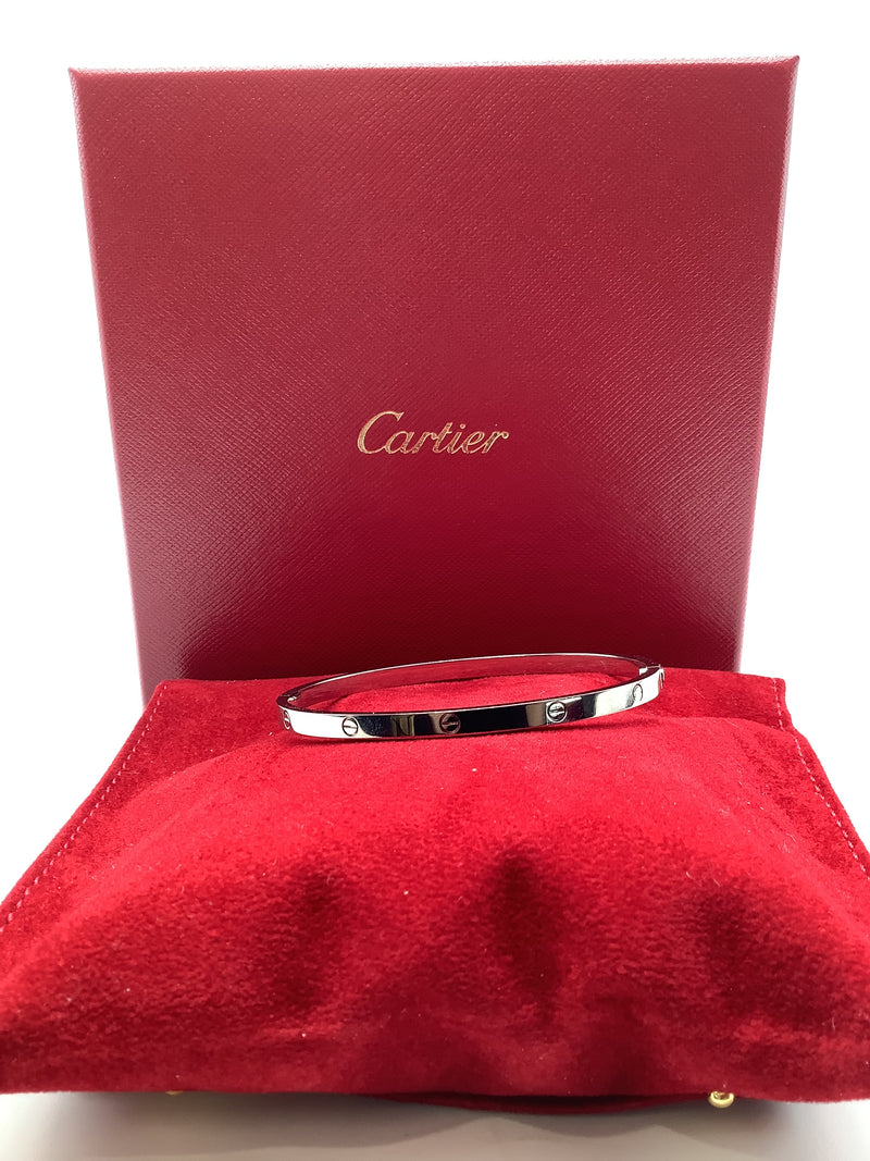 Cartier White Gold Love Bangle Size 18