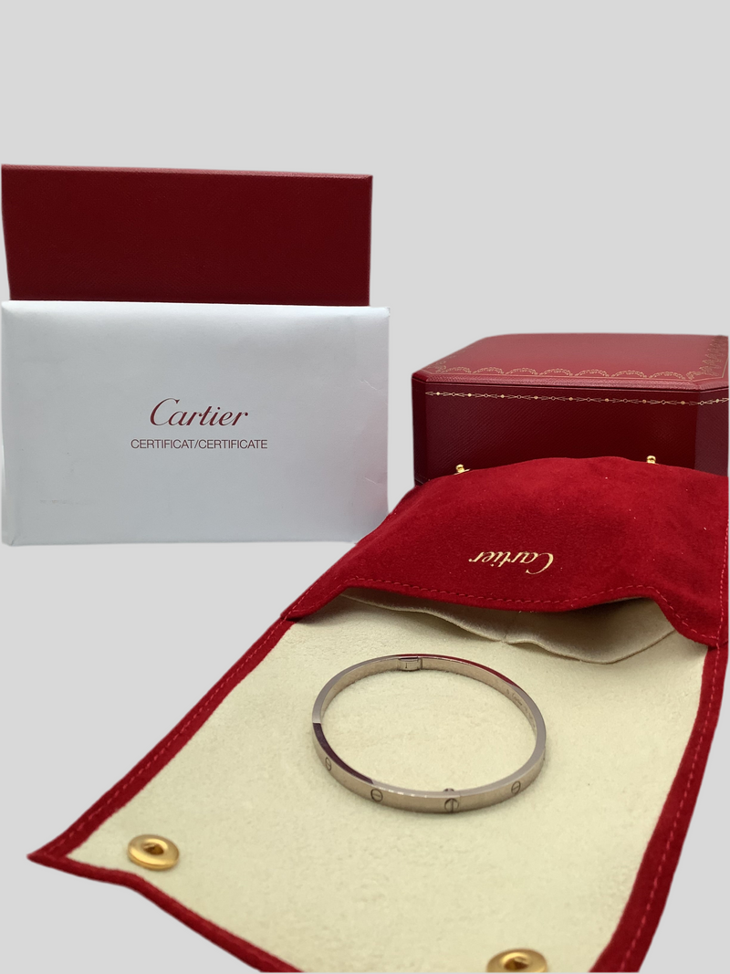 Cartier White Gold Love Bangle Size 18