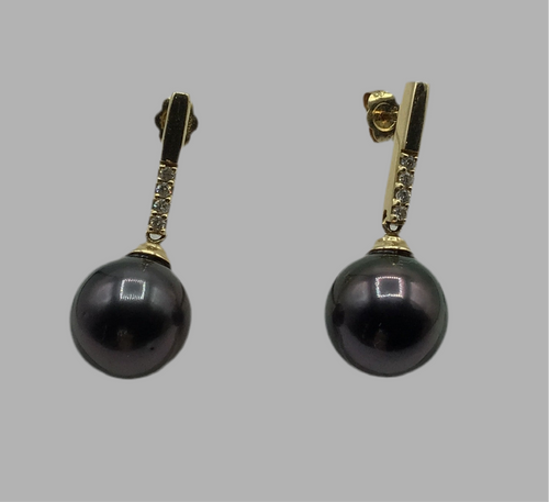 Black South Sea Pearl Earrings