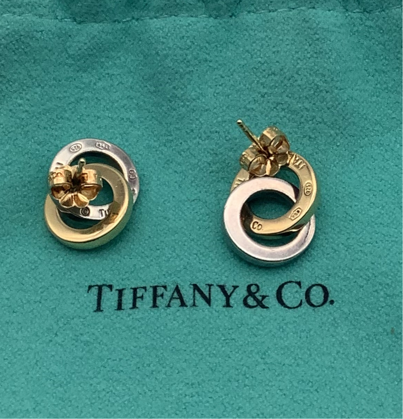 Tiffany & Co Silver and Yellow Gold Earrings