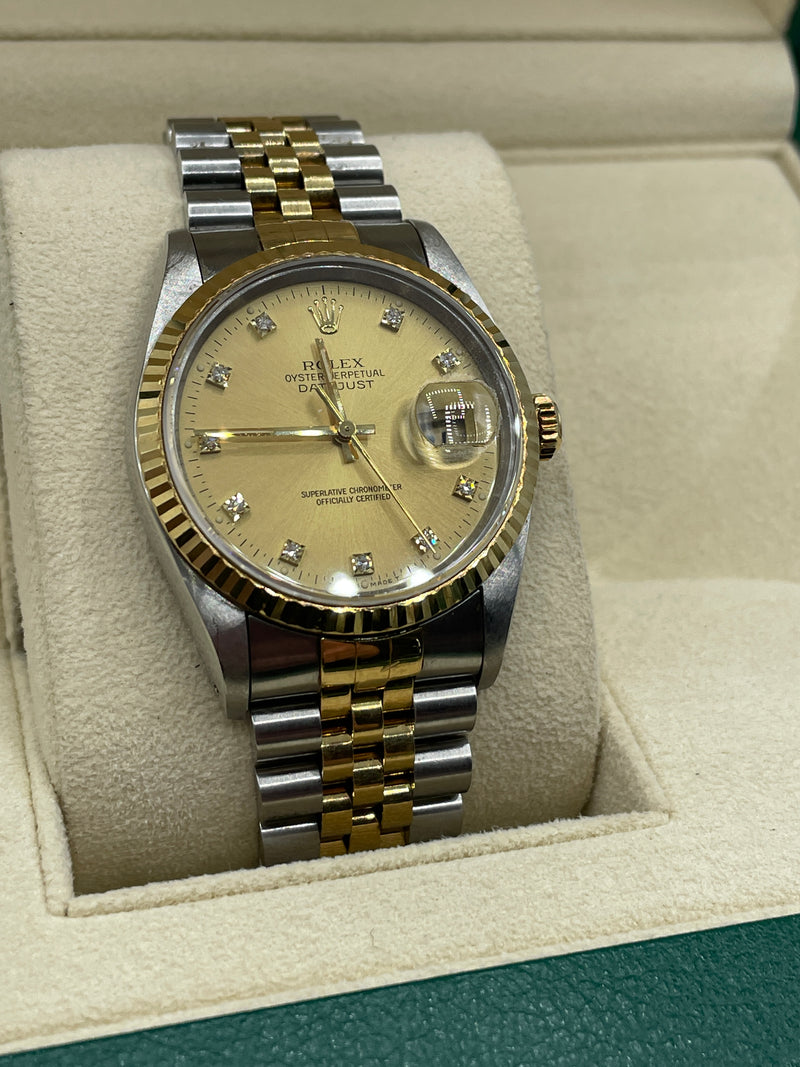 Rolex Datejust Diamond Champagne Dial Stainless Steel