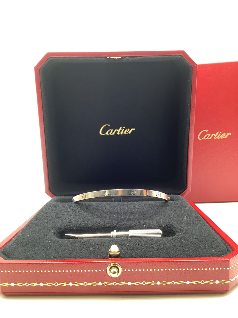 Cartier White Gold Love Bangle Size 18