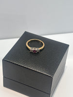 18ct Gold Diamond & Pink Sapphire Ring