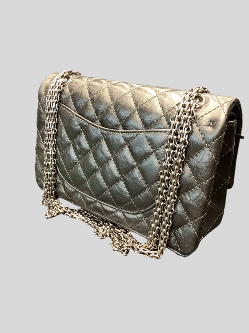 Chanel Metallic Grey Quilted Leather 226 Reissue Flap Bag