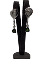 Green Tourmaline and Diamond Earrings