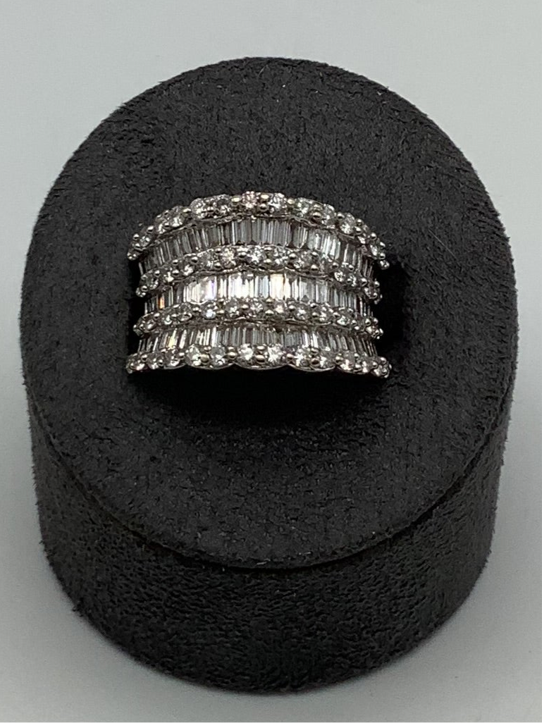 Diamond Dress Ring Baguette And Brilliant Cut Diamonds