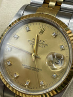 Rolex Datejust Diamond Champagne Dial Stainless Steel