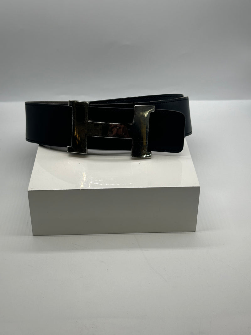 Black and silver hermes belt best sale