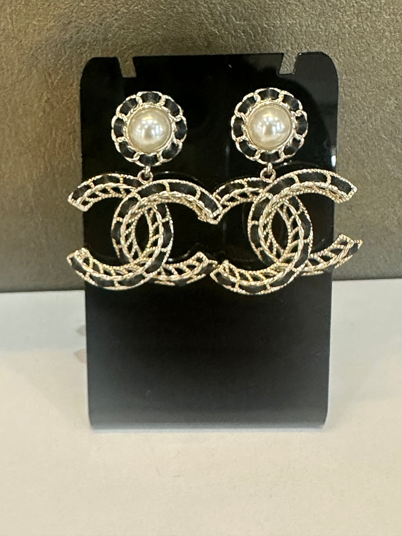 Chanel CC Drop Earrings