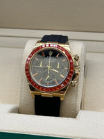 Rolex Daytona Oysterflex 18ct Yellow Gold, Orange Sapphire Bezel ( Homage To 116588SACO)