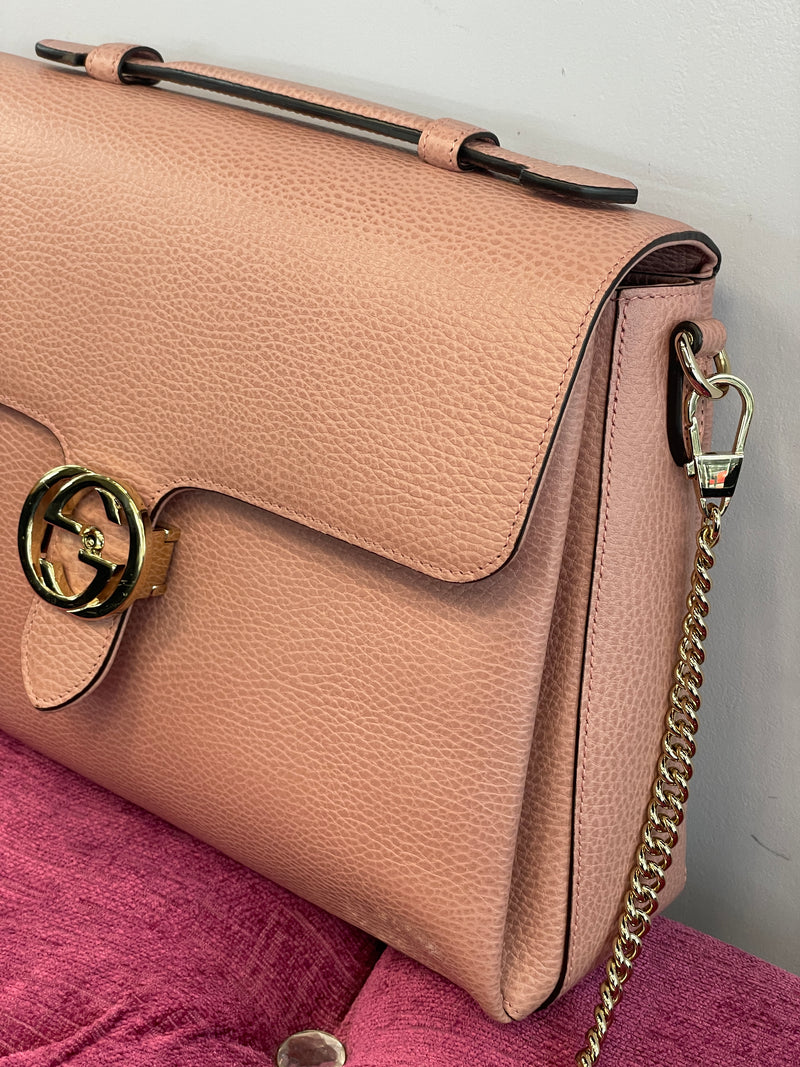 Gucci Medium Dollar Interlocking G Crossbody Bag - Pink Crossbody Bags,  Handbags - GUC1363560