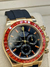 Rolex Daytona Oysterflex 18ct Yellow Gold, Orange Sapphire Bezel ( Homage To 116588SACO)