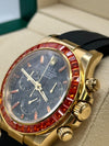 Rolex Daytona Oysterflex 18ct Yellow Gold, Orange Sapphire Bezel ( Homage To 116588SACO)