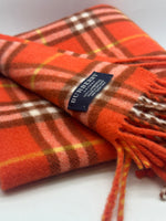 Burberry Orange Tartan Scarf