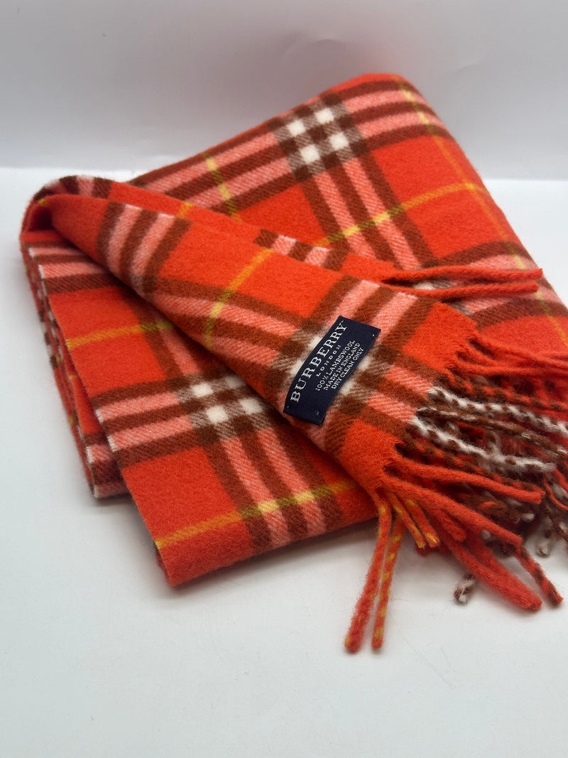 Burberry Orange Tartan Scarf