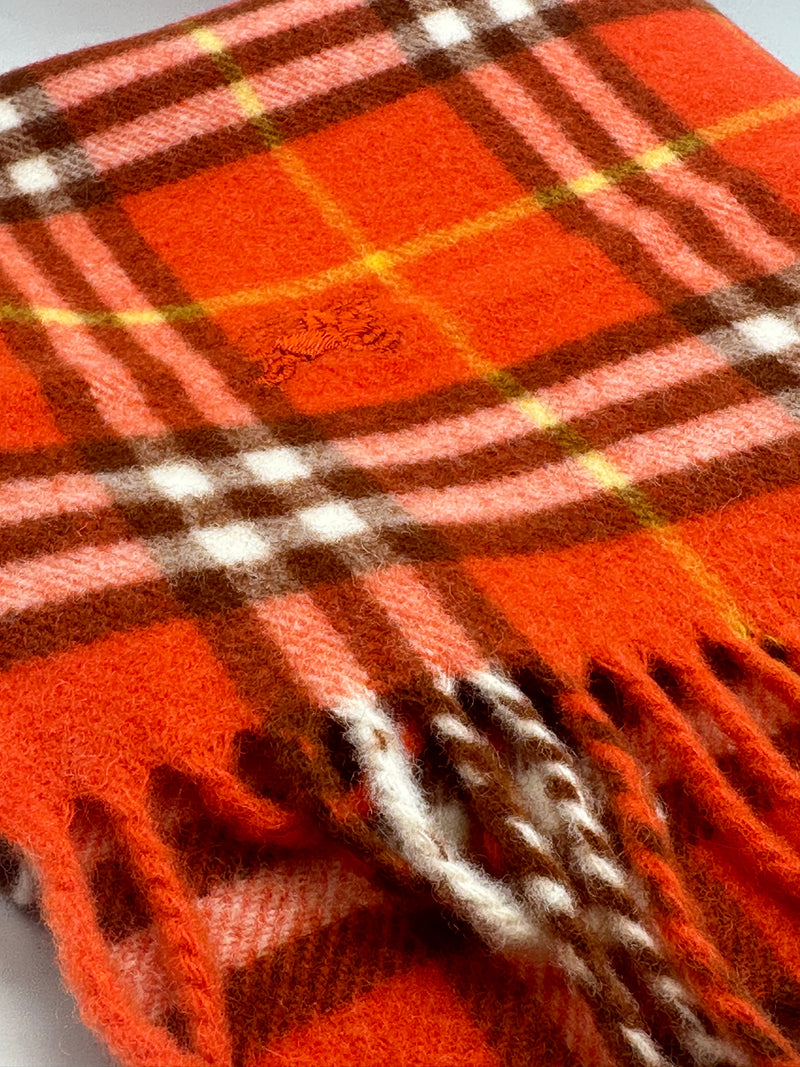 Burberry Orange Tartan Scarf