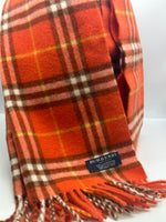 Burberry Orange Tartan Scarf