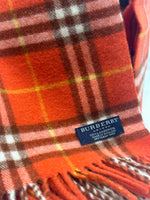 Burberry Orange Tartan Scarf