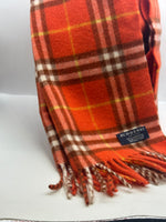 Burberry Orange Tartan Scarf