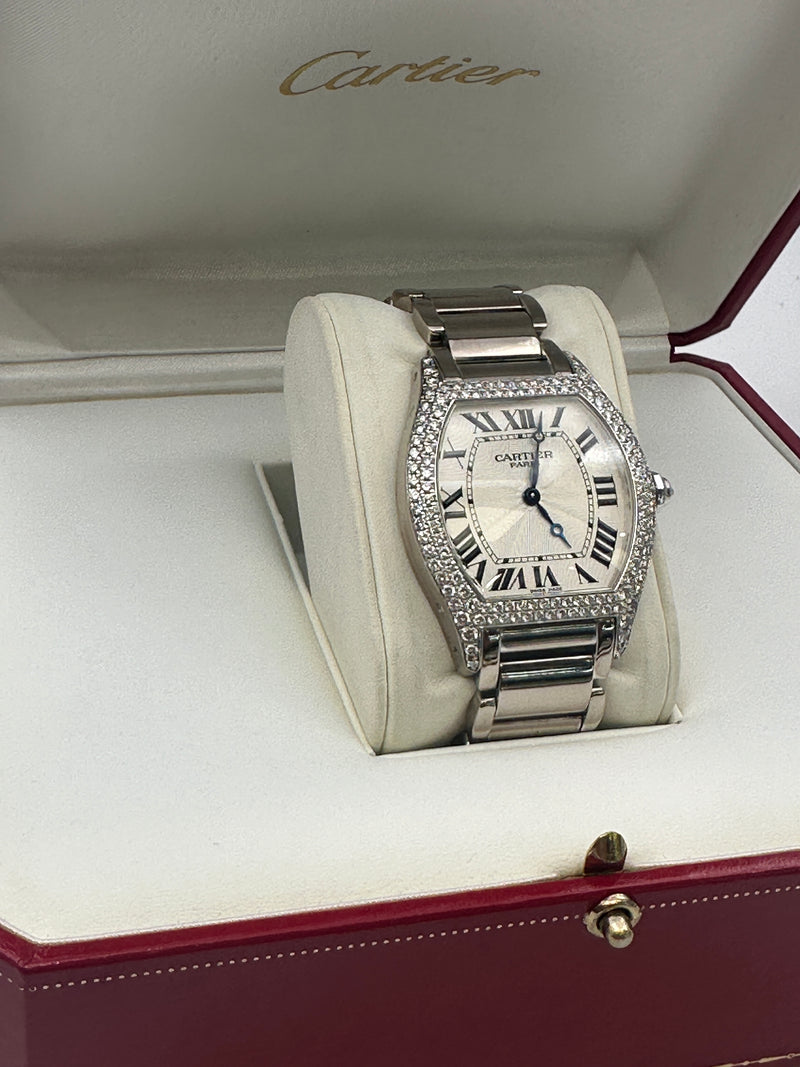 Cartier Tortue 18ct  White Gold With Diamonds