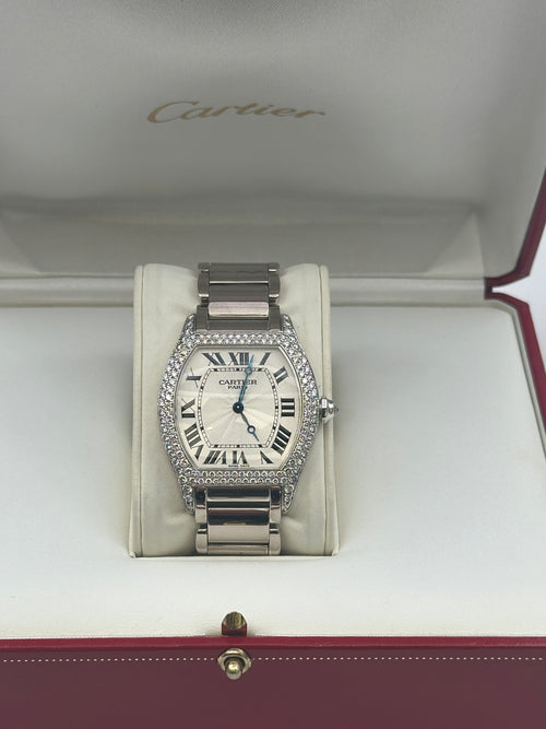 Cartier Tortue 18ct  White Gold With Diamonds