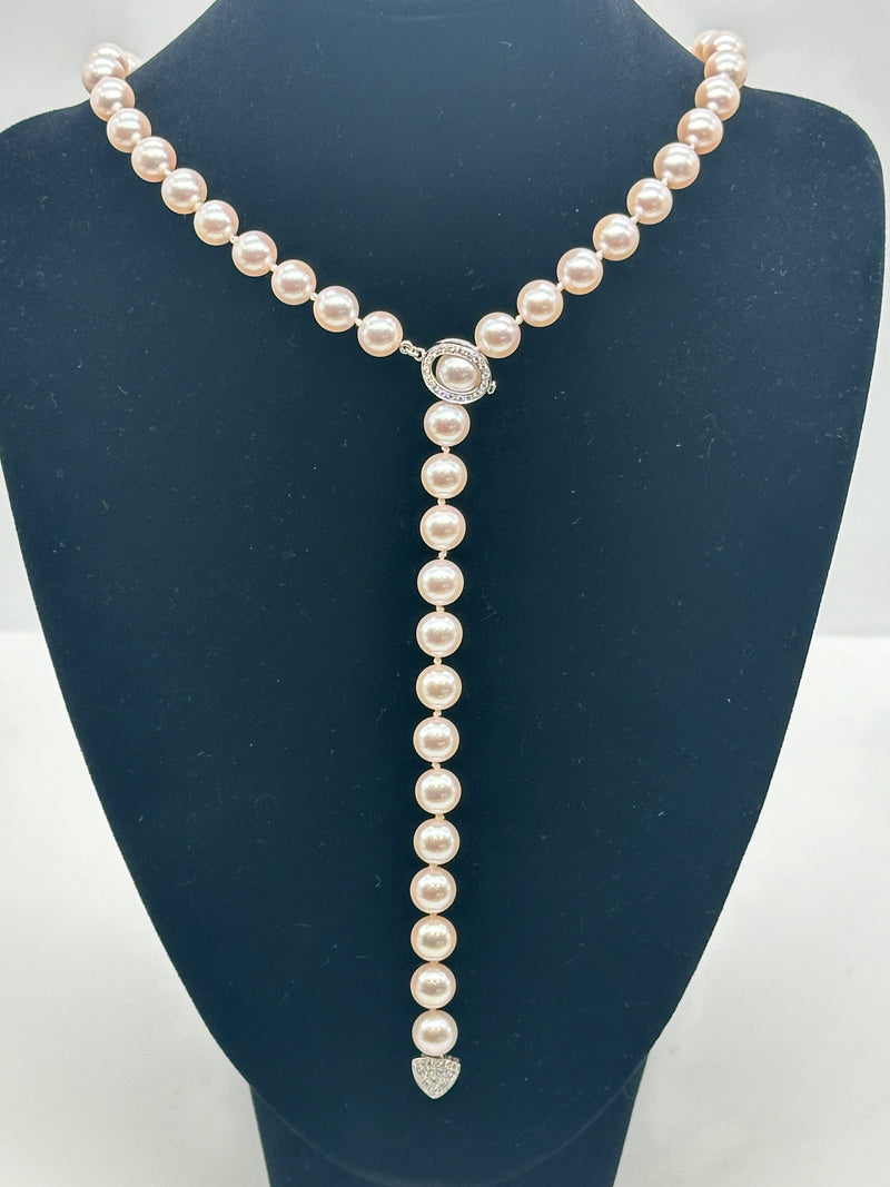 Cultured Pearl & Diamond Necklace