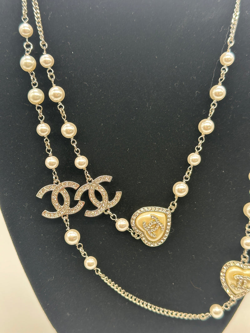 Chanel Silver and Pearl Necklace