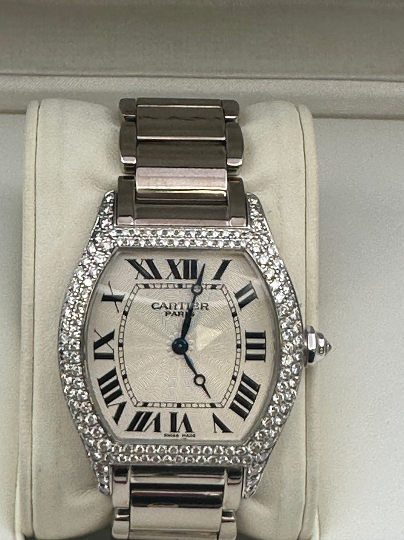 Cartier Tortue 18ct  White Gold With Diamonds