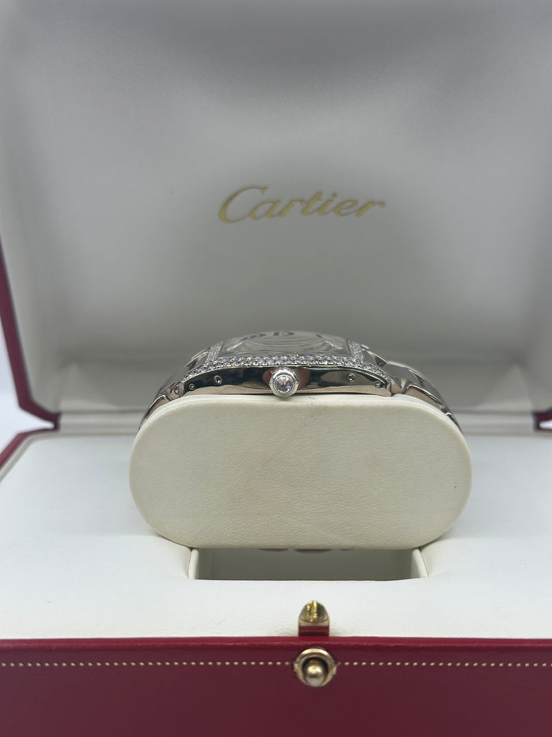 Cartier Tortue 18ct  White Gold With Diamonds