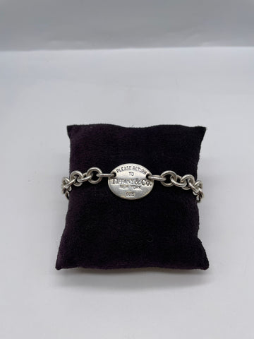 Tiffany oval online tag bracelet