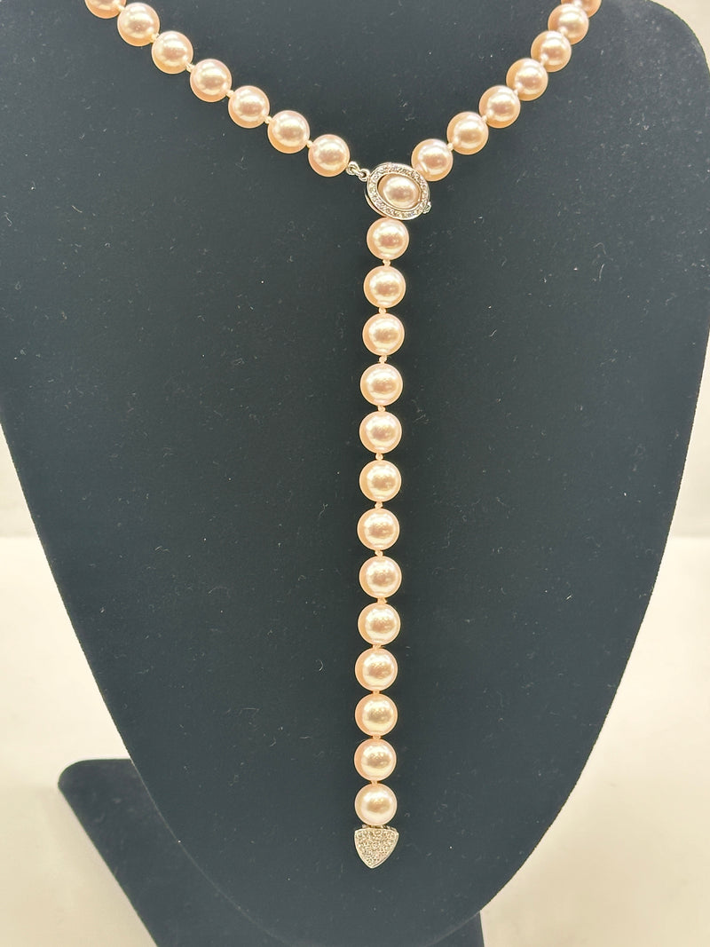 Cultured Pearl & Diamond Necklace