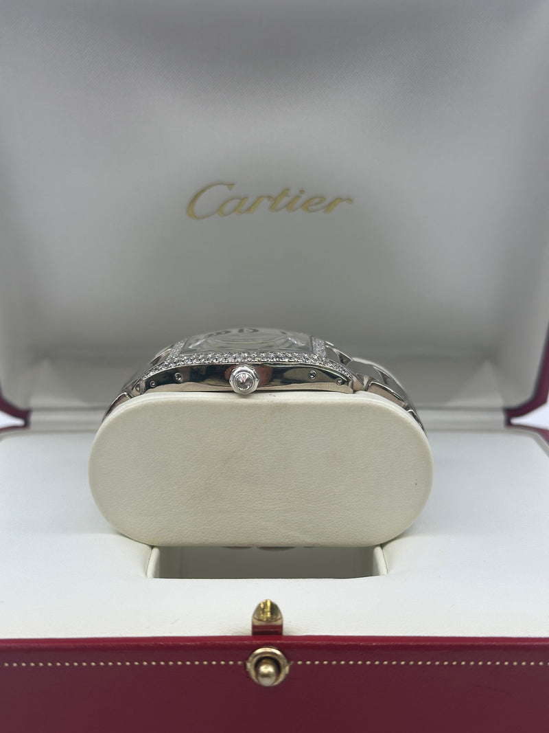 Cartier Tortue 18ct  White Gold With Diamonds