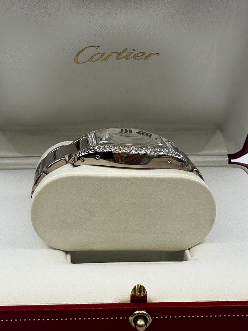 Cartier Tortue 18ct  White Gold With Diamonds