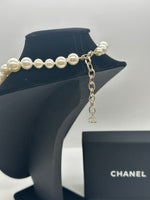 Chanel Pearl CC Logo Crystal Necklce